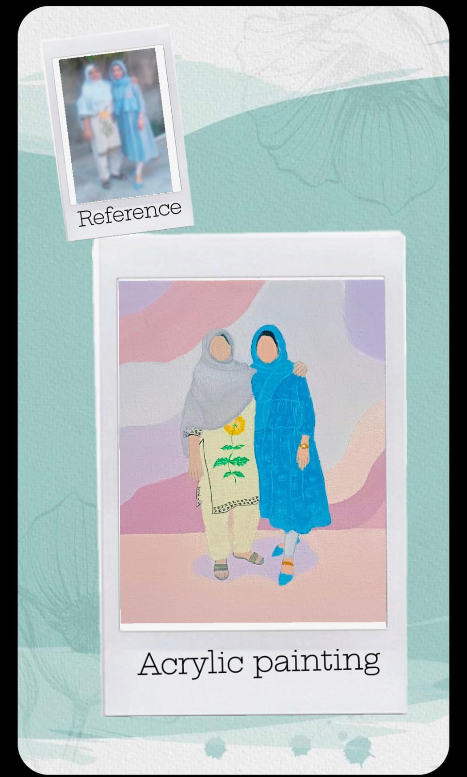 Custom Faceless Portrait Gift – Hand-Painted for Sister & Mom - Image 3